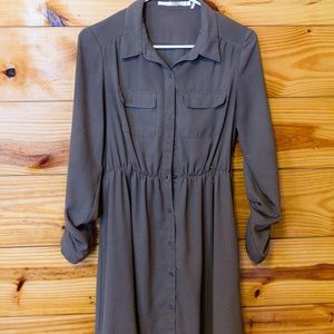 Olive Gray Midi Dress